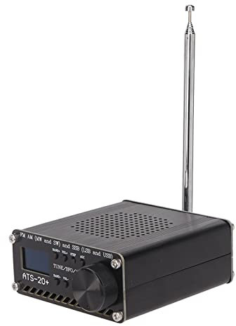 All Band Shortwave Radio Receiver, ATS 20+ FM AM LW SW SSB World Band Portable Digital Receiver, Built in Battery, Speaker Antenna, 0.96 Inch Screen for Outdoor Camping Home