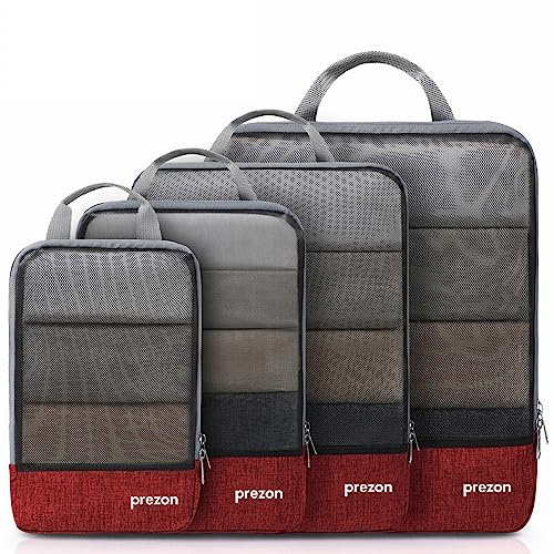 Prezon komprimerbara packkuber för att organisera ditt bagage, komprimerande packkub, packväskor, set och bagagearrangör för ryggsäckar och resväskor