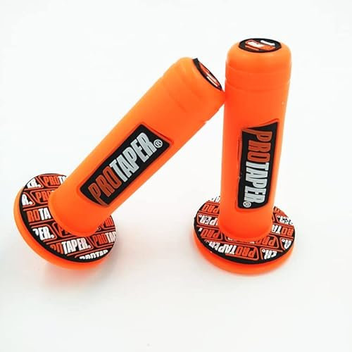 Coppia di manopole per moto Pro Taper Racing Dirt Pit Bike in gomma per manubrio morbido del freno, arancione||11,7 x 6 cm/4,6''x2,4''
