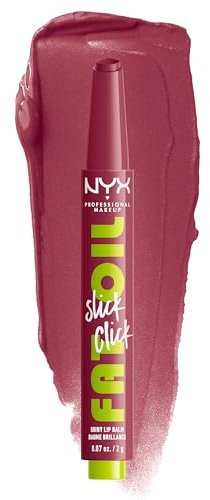 NYX Professional Makeup Pflegender Lippenstift für maximale Farbe, Pflege und Feuchtigkeit, Mit Avocado, Himbeeröl und Moltebeereöl, Vegane Formel, Fat Oil Slick Click, That's Major