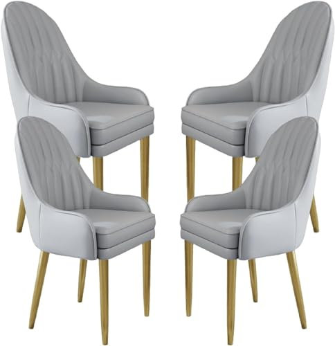 YXCUIDP Küchen Esszimmerstühle 4er-Set Moderne Mit Mikrofaser-Leder Gepolsterte Esszimmerstühle mit Metallbeinen Und Ergonomischer Rückenlehne for Wohnzimmer Esszimmer Schlafzimmer (Color : D)
