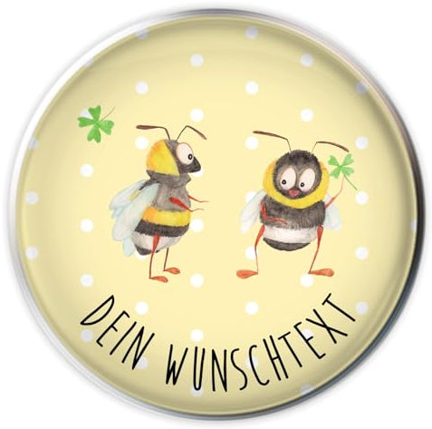 Mr. & Mrs. Panda Waschbecken Abfluss Hummeln Kleeblatt - Personalisierte Geschenke, Stopfen, Biene Deko, Personalisierung, glücklich sein, Lustige Sprüche, Wunschtext, Hummel, Spruch schön, Stöpsel