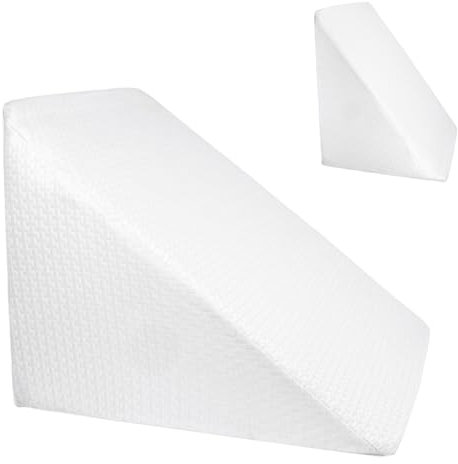 Almohada de Lectura cojín con Forma de cuña para sofá y Cama. Cojín de Espuma Desenfundable para Leer o Trabajar con Ordenador Inclinando la Espalda Acostado (Blanco)