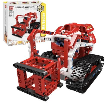 Mould King 15048 - Carrelli elevatori 3 in 1 telecomandati, 568 + kit giocattolo