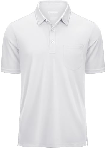 KEFITEVD Poloshirt Herren Kurzarm mit Brusttasche Golf Poloshirt | Atmungsaktives gewebe,kurzarm,schnelltrocknend,leicht,brusttasche,knopfleiste,alltag,geeignet für golf und sommer