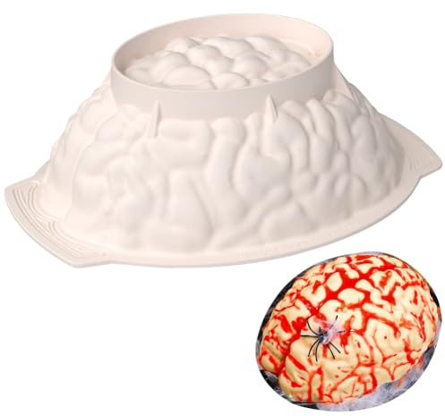 HGSHUO Moules en Silicone Halloween Moulle Silicone Cerveau Moules à Gâteaux Moules à Pâtisserie Halloween Moule de Cuisson Cerveau