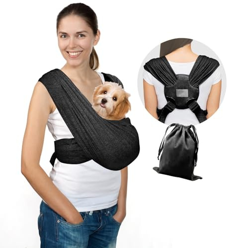 HENGBIRD Hundetragetasche, Hundetragetuch Freihändige Hundetasche Tragetuch Hund Größenverstellbar Tragetuch für Hunde Vordere Hundetasche für Kleine Hunde, Doppeltes Schultergurt Dog Bag