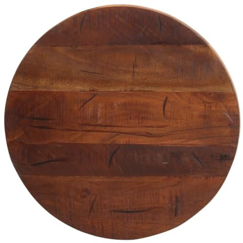 Buzaza Tischplatte Schreibtischplatte Table Top Gartentischplatte Tischplatte Ø 60x2,5 cm Rund Altholz Massiv