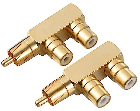 Veemoon 2stücke Splitter Adapter Rechter Vergoldete Buchsen Für Audioverbindungen Geeignet Für Mikrofone Mixer Und Subwoofer Hochwertiger Kupferstecker
