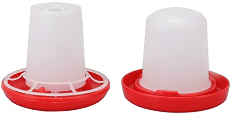 Kycklingmatare och Vattnarsats, Design med Roterande Hylsor Automatisk Utfodring och Vattning Fjäderfämatare och Vattnarkombination för Kycklingar Vaktlar Höns Ankor Kycklingar