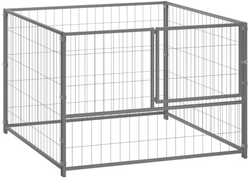 transportbox Hund,hundetransportbox Auto,Hundezwinger Silbern 100x100x70 cm StahlEntworfen für Garten und Terrasse.