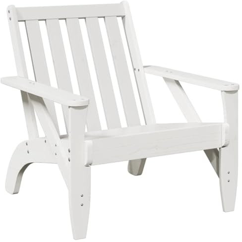 vidaXL Adirondack-Gartenstuhl Weiß 75x77x77 cm Massivholz Kiefer, Gartenstuhl, Stuhl, Relaxsessel, Relaxstuhl, Gartensessel, Terrassenstuhl