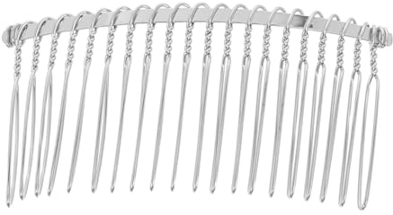 Healeved Peigne À Cheveux En Métal Argenté 20 Dents Pour Voile De Mariée Accessoire De Coiffure Fantaisie Pour Mariage Et Projets Artisanaux