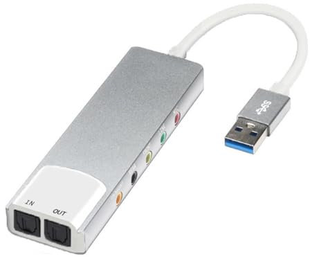 Kdouehg USB External Audio Converter External Audio Card 5.1 Channel Headphone Adapter Sound Card SPDIF for PC Computer