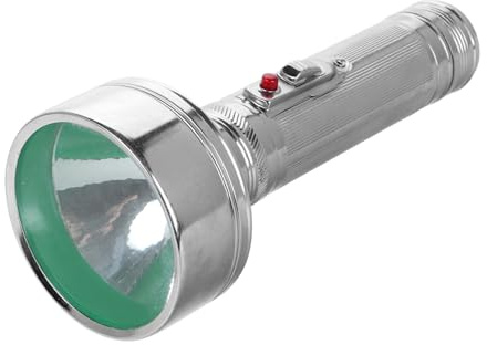 KONTONTY Flashlight Vintage in Alluminio Argento, Torcia Retrò Portatile e Decorativa per Arredamento Casa e Oggetti Folk, Dimensioni 20x7.5cm