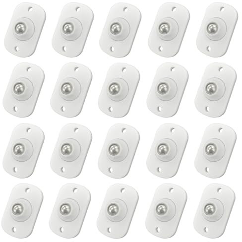 20pcs Ruedas Para Muebles Ruedas Universales Giratorias De 360°, Ruedas Adhesivas Para Bricolaje, Cubo De Basura, Caja De Almacenamiento, Pequeños Aparatos, Blanco