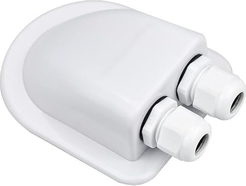 ECHOBUY Doppia Passacavo Tetto Camper Pssacavo per Tetto IP68 Impermeabile Ghiandola di Ingresso del Cavo Solare 3-12mm per Impianto Solare,Tetti,Yacht,Barca(Bianco)