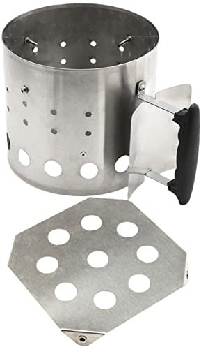 HEMOTON Barbacoa Cubo Herramienta Encender Fuego Parrillas Inoxidable Resistente Mango Plástico Exteriores