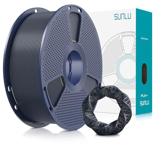 SUNLU PLA+ Filament 1.75mm, PLA Plus 3D Drucker Filament, Härter und Stärker 3D Druck Filament PLA+, Neatly Wound, Maßgenauigkeit +/- 0.02mm, 1KG Mitternachtsschwarz