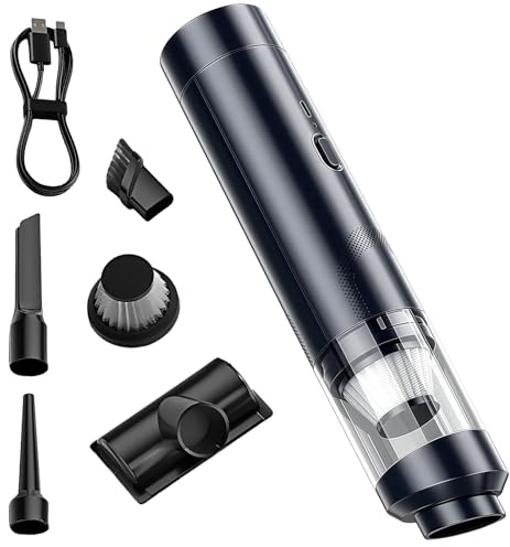 GOEDCH Aspirapolvere portatile a batteria: aspirapolvere portatile per auto, potente mini aspirapolvere senza fili con ricarica USB-C, multifunzione 4 in 1 per casa, peli di animali e ufficio