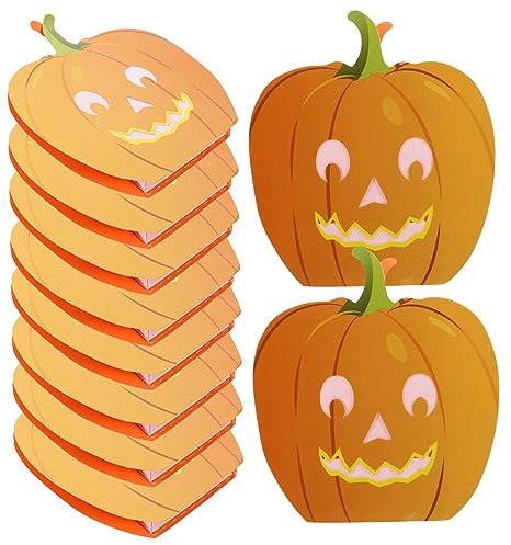 TOPPERFUN 10Pcs Pumpkin Candle Bags Retardant Tea Light Holder Sturdy Luminary Bags for Halloween Decorations for Indoor Outdoor Use