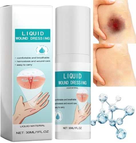 Liquid Wound Spray,Liquid Plaster Quick-Dry Gel,New Skin Liq/uid Plas/ter,Waterproof Spray Plasters for Wounds,Breathable Quick-Dry,Remarkable Effect,Lightweight and Breathable Transparent,Natural