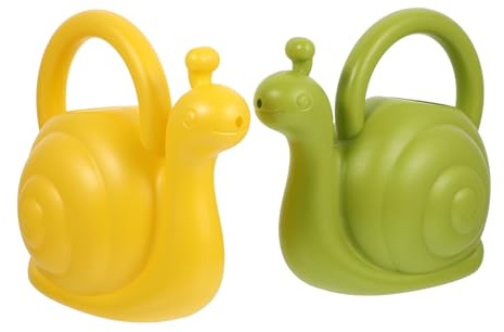 Gatuida Regaderas de Jardín Mango Cómodo Forma de Caracol de 1l Juego de 2 y Material PE Resistente para Flores y Helechos en Balcón