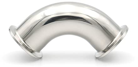 KAYOUDE 3/4 1 2 4 OD 19/25/38/51/102 Sanitär-Klemmring 50,5 mm 90°-Winkel-Rohrverschraubung Edelstahl 304 Heimbrauen(63mm x Ferrule 77.5)