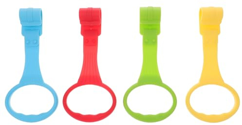 WRITWAA Anillo de Pie para Cuna de Ñiño de Plástico Portátil 4 Piezas para Atraer la Atención y Ayudar Bebés a Mantenerse de Pie en Parques y Cunas Color Aleatorio Estilo Aleatorio