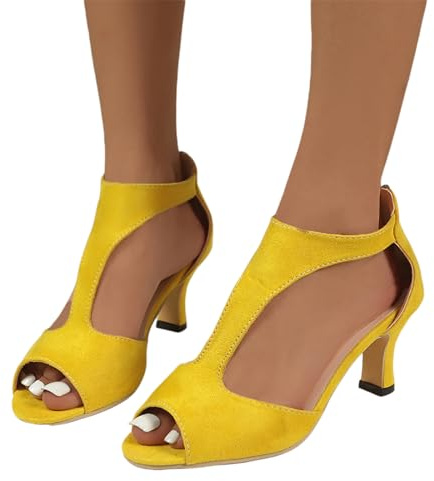 Sandali Donna Con Tacco - Casual Comodi Sandali Moda Leggeri Scarpe Eleganti Donna Estivi Antiscivolo Sandali Aperte Cerimonia Sandalo Matrimonio Pianta Larga Scarpe