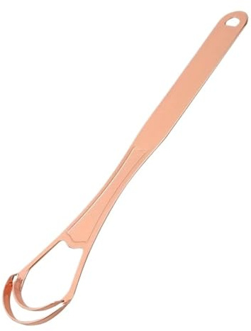 Cepillo limpiador de lengua doble capa con limpieza profunda acero inoxidable(Rose Gold)