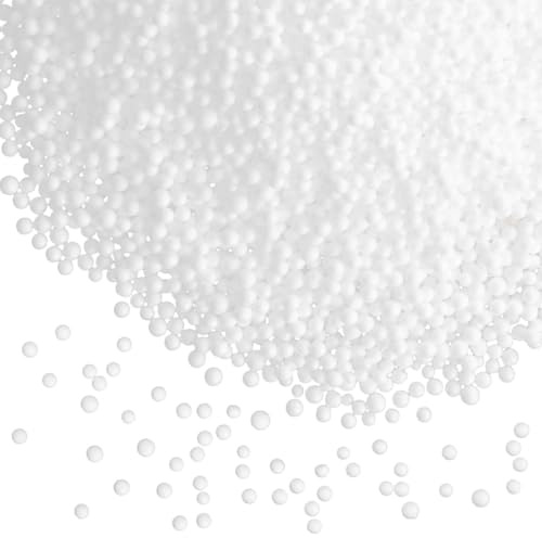 KICHOUSE Relleno para Puff de Espuma Epp 0.5-1 Mm, Bolitas de Espuma para Cojín y Sillón, Paquete 1 Bolsa, Material Ligero para Manualidades y Relleno de Muebles