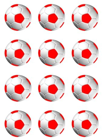 Muffinaufleger Cupcakes Muffins Kindergeburtstag Fussballparty FußballpartyFussbal Fußball FB01 Rot