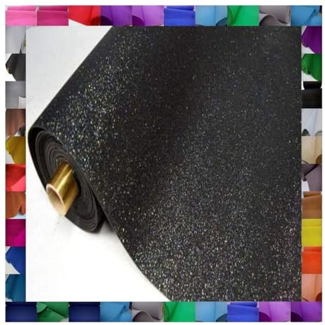 Fabrics-City schwarz oeko-Tex Schaumstoff Moosgummi mit Glitzer recyclingfähig Bastelmaterial Kinder Bastelgummi Bastelstoff Formen Gummibuchstaben kreative Bastelarbeiten Stoff, 4002