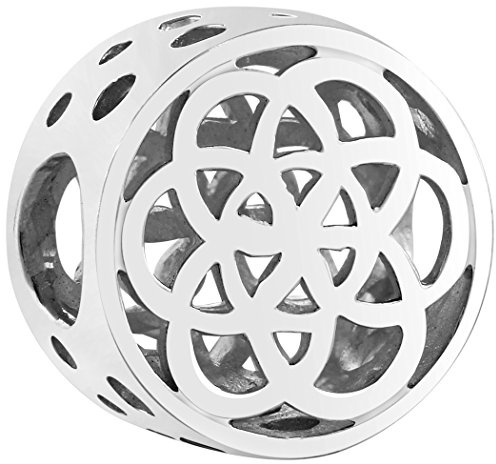 Nenalina Bead Anhänger Blume des Lebens 925er Sterling Silber | Charm Bead kompatibel für alle gängigen Träger Armbänder und Ketten | 719192-000