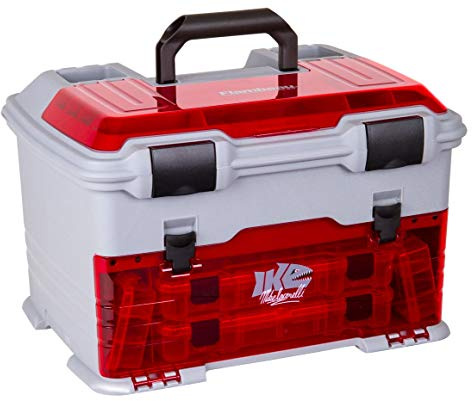 Flambeau Outdoors T5PW IKE Multiloader Tackle Box, Fishing Organizer with Tuff Tainer Boxes Included, Zerust Anti-Corrosion Technology - Translucent Red/Gray