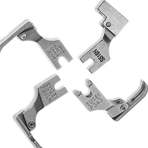 Hicello 4 Stück Nähfuß für industrielle Nähmaschinen, Stahl, mit Scharnier Reißverschlussfüße S518N P36LN P36N P363 für industrielle Einzelnähmaschinen mit hohem Schaft