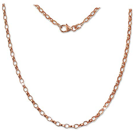 SilberDream Halskette 45cm Erbskette 925 Silber vergoldet oval rose D3SDK26045E Silber, Gold Halsschmuck für die Frau