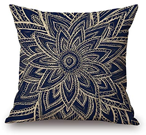 Mymassagepillow- Pressure Activated Massage Pillow for Back, Neck, Feet, & More - Stylish & Durable Neck and Back Massager & Sciatica Pillow - 13in x 13in - Machine Washable Cover (Navy Metallic)