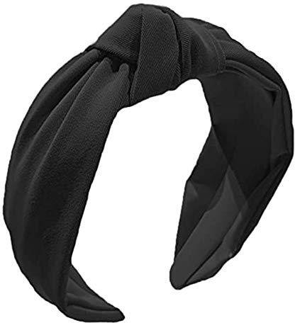 Etercycle Headband for Women, Knotted Wide Headband, Yoga Hair Band Fashion Elastic Hair Accessories for Women (Black)