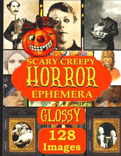 Scary Creepy Horror Ephemera: 128 Images Murder Newspaper, Macabre Photos, 20 Papers For Junk Journal Collage and Scrapbooking