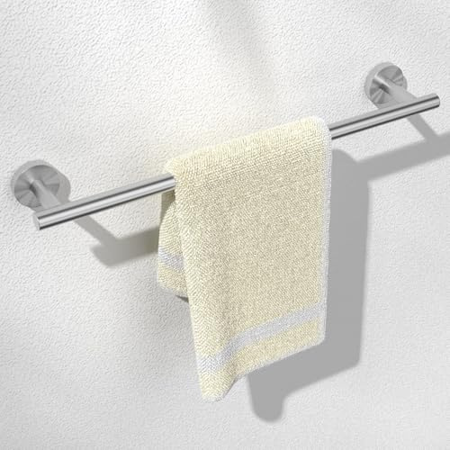 HITSLAM Brushed Nickel 18 Inch Towel Bar for Bathroom, SUS304 Stainless Steel Bathroom Towel Rack Wall Mounted, Modern Home Decor Bath Towel Holder with Hardware Accessories (Total Length 19.8 Inch)