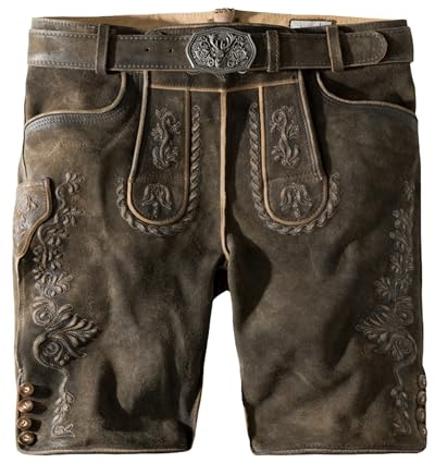 Stockerpoint Herren Lederhose Oliver I Größe 44-60 I Bequeme Trachtenhose in edler Hirschoptik I Aus 100% hochwertigem Wildbockleder I Perfekt für Trachten & Festlichkeiten