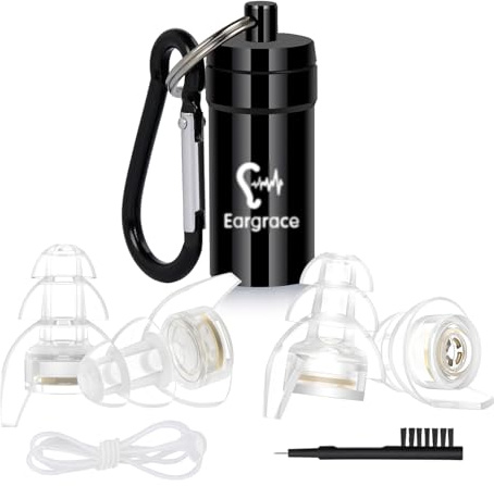 Tapones Oidos Concierto, Eargrace 2 Pares De Tapones Para Los Oídos De Músicos Con Reducción De Ruido De Protección Auditiva De Tamaño Pequeño Para Músicos, Dj, Festivales y Eventos Ruidosos(23dB)