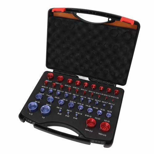 Jauges de Dimensionnement des écrous et des Boulons, Vérificateur de Filetage d'écrou et de Boulon, Rouge Bleu, Jauge de Taille d'écrou et de Boulon, Pouces Métriques pour