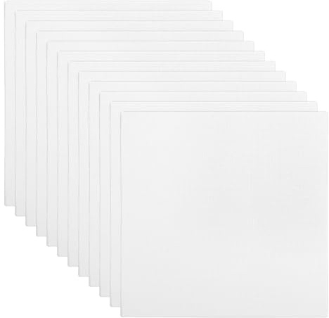 PATIKIL 6x6 Leinwandplatten zum Malen, 12er Pack 100% Baumwolle quadratische dreifach grundierte Leinwand auf Keilrahmen für Acryl-, Öl- und Temperafarben, weiß