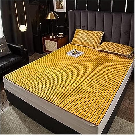 Sommer-Schlafmatte Sommer-Kühl-Isomatte Sommer-Kühlschlafmatten, Bambusmatte, Bett-Kühlschlafmatte, Faltbare Matratze, Cool-Pad Bambusmatten-Bett Sommerschlafmatte ( Color : A , Size : W*L:1.5*1.95m(5