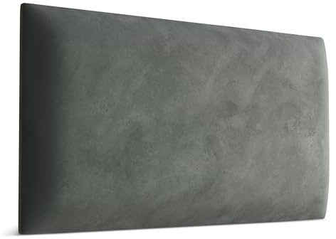Muralo Wandkissen Gepolstert, Magic Velvet, Wandpolster - 60x30 cm, Grau | Wandpaneel, ideal als Bettkopfteil oder Lendenkissen - für Schlafzimmer und Wohnzimmer, einfache Anbringung mit Montagekleber