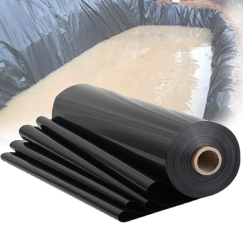 Generisch Schwarzes Teichfolienmaterial, Teichfolie, 10 x 10 m, Teichhautfolie, verwendet for kleine Teiche, Fischteiche, Krabben, Hummer und andere Aquakulturen(Size:5x5meter)