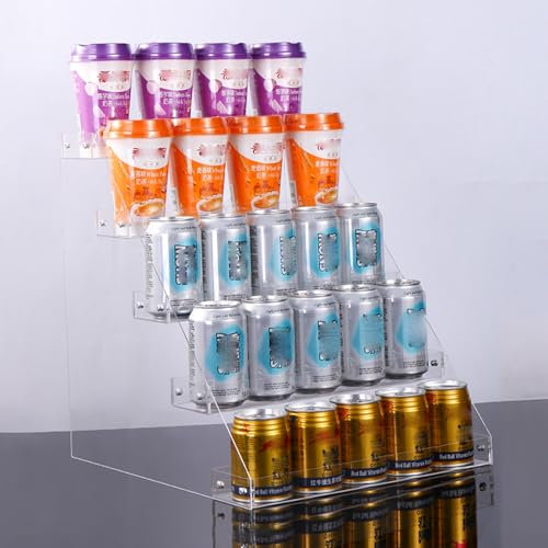 EXCLURA Snack Regal 5-stöckiger Zigarettenständer aus Acryl, Snackständer für Die Arbeitsplatte für Süßigkeiten/Getränke, Kleiner Tisch-Organizer für Küche/Speisekammer/Büro(Size:H-40cm (15 3/4))